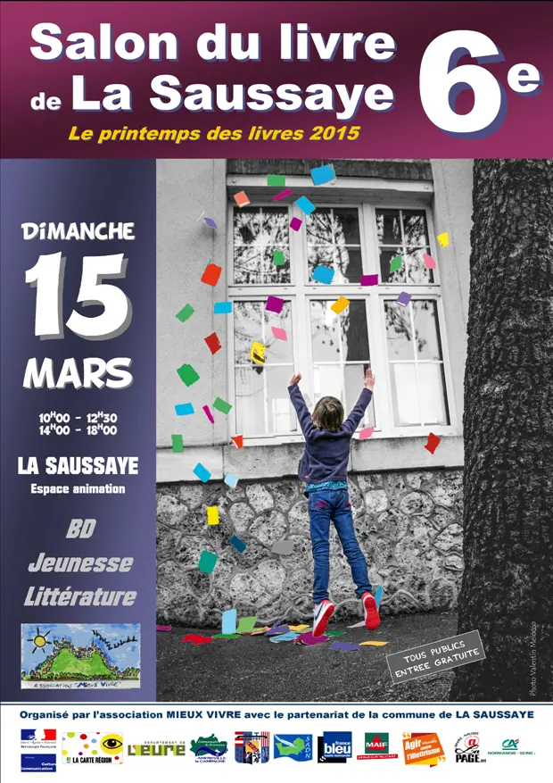 Affiche Salon du livre La Saussaye 2015